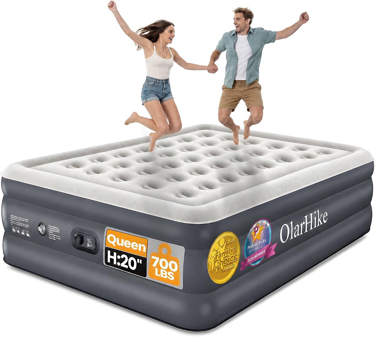 Queen Air Mattress, 20 in, Built-In Pump