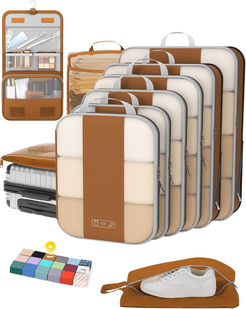 10-Piece Compression Cube Set - Brown