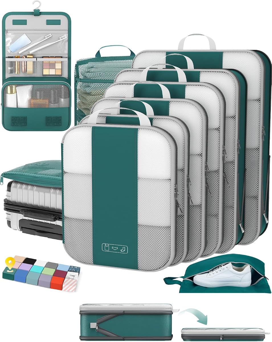 10-Piece Compression Cube Set - Dark Blue Green