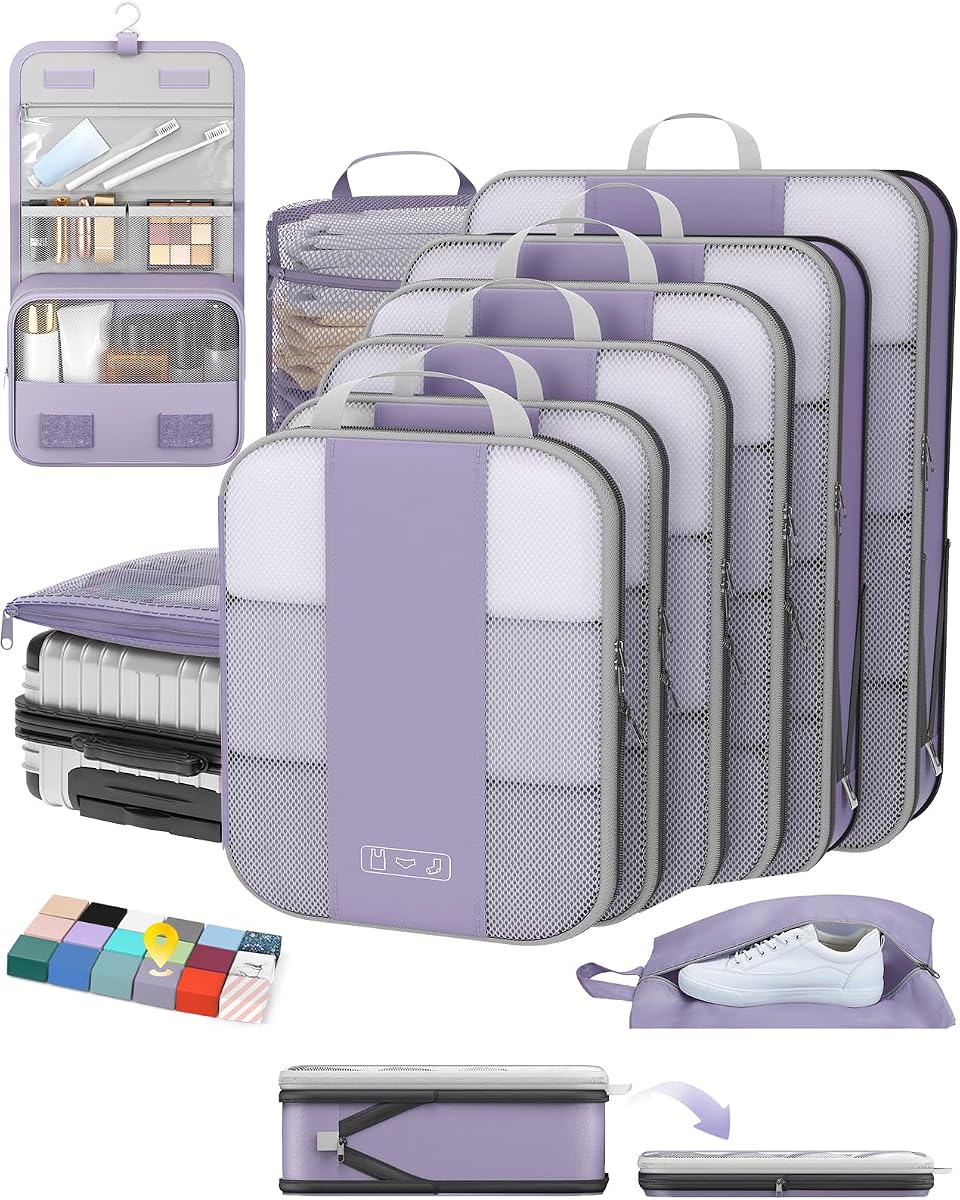 10-Piece Compression Cube Set - Purple Gray