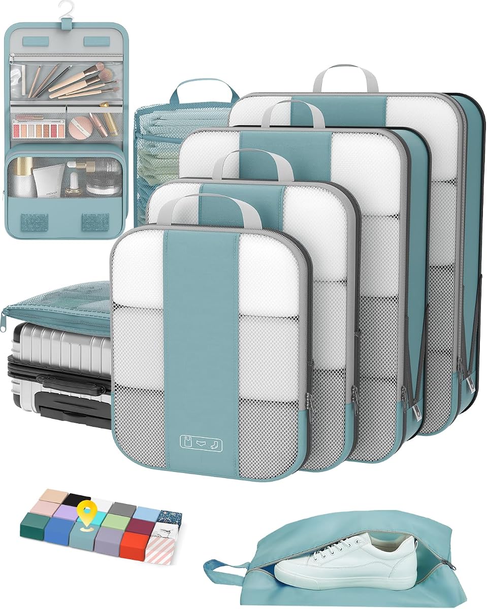 8-Piece Compression Cube Set - Blue Gray