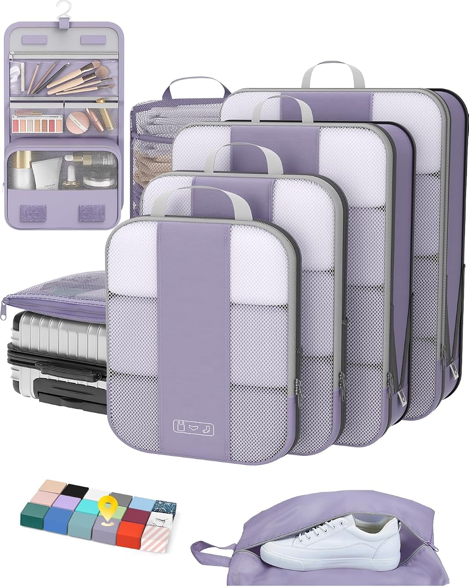 8-Piece Compression Cube Set - Purple Gray