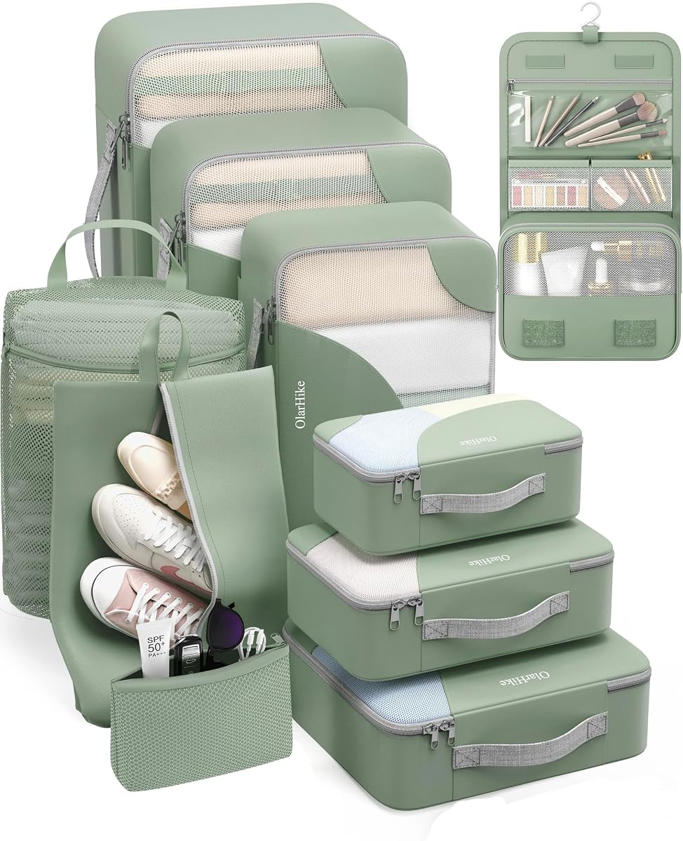 10-Piece Packing Cube Set - Matcha Green