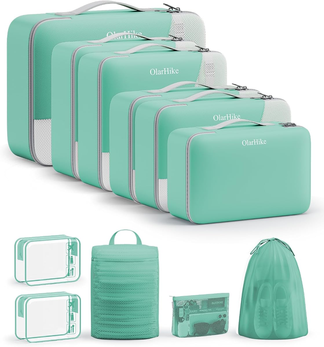 11-Piece Packing Cube Set - Light Teal