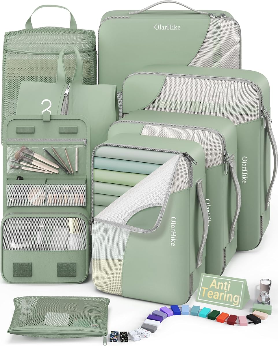 8-Piece Packing Cube Set - Matcha Green