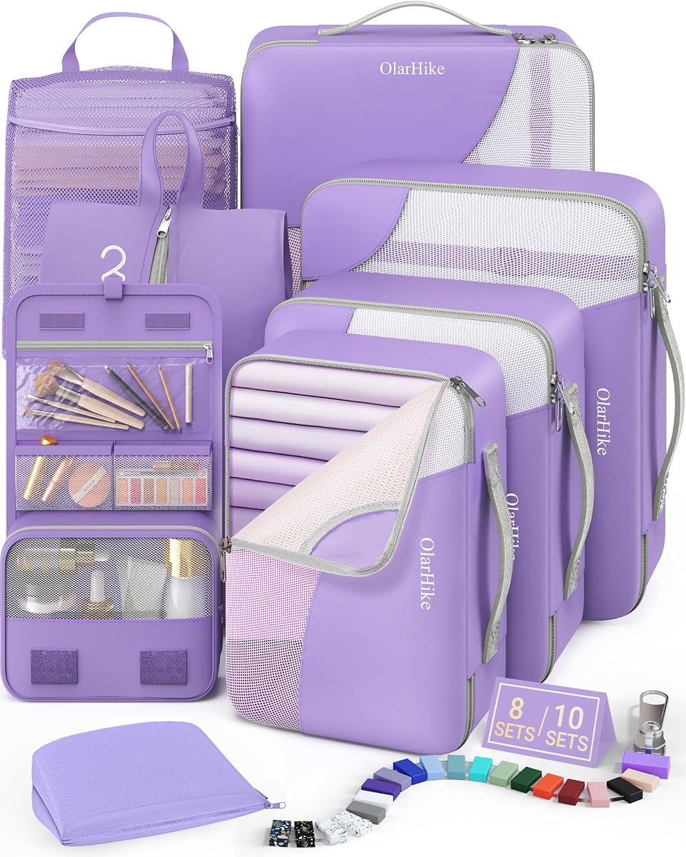 8-Piece Packing Cube Set - Purple