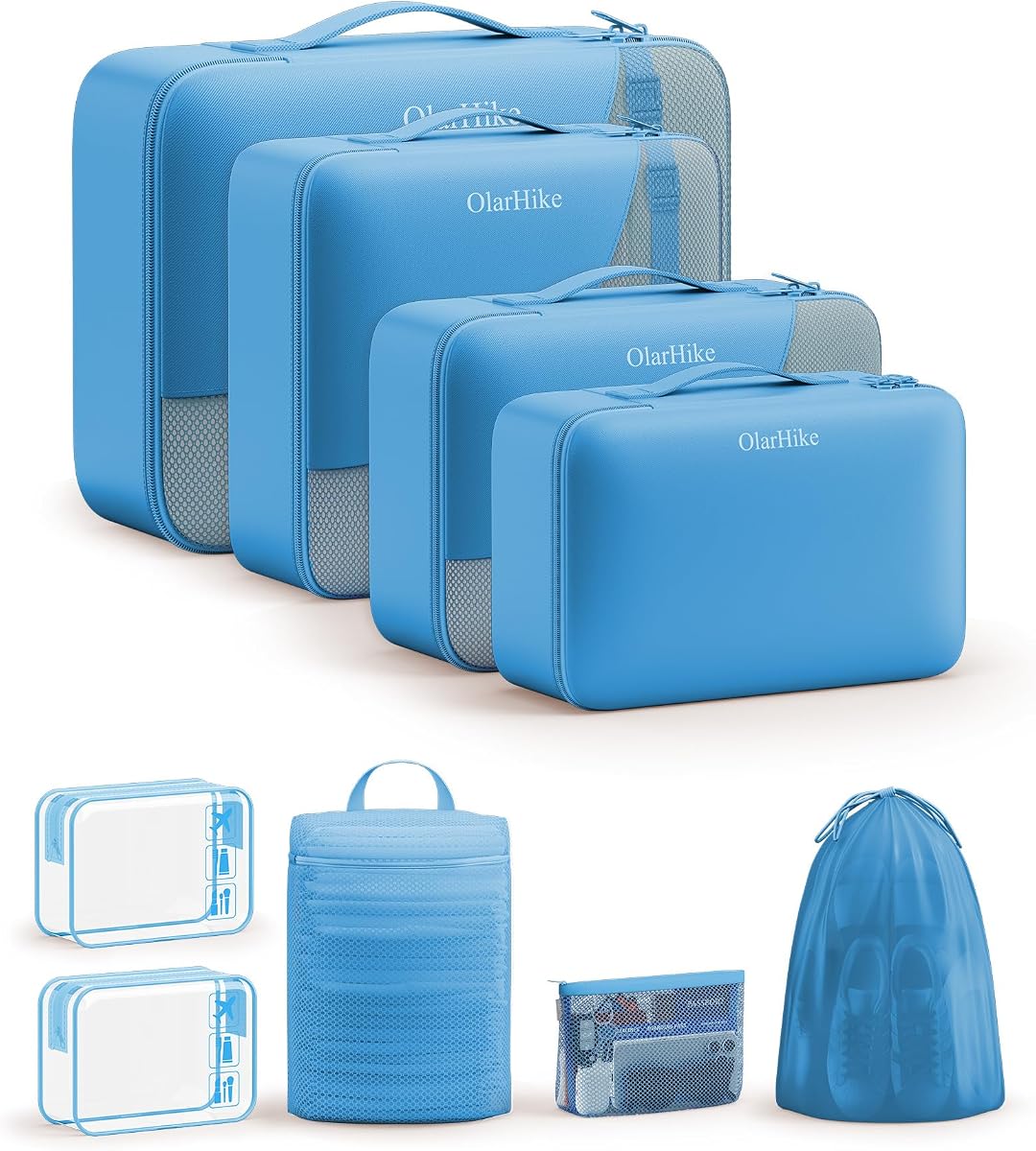 9-Piece Packing Cube Set - Azure Blue