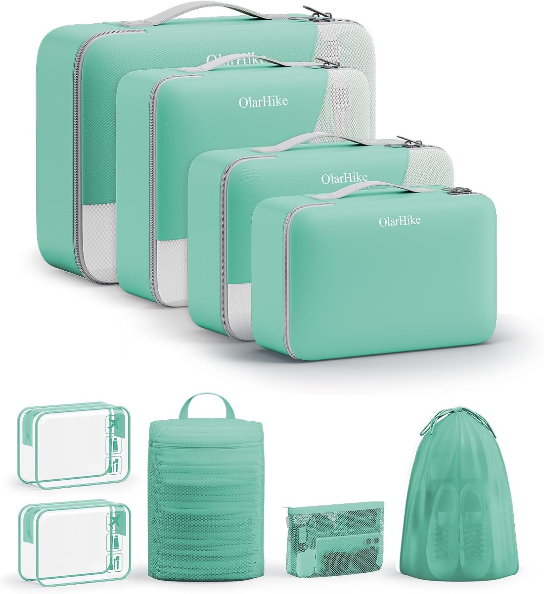 9-Piece Packing Cube Set - Light Teal