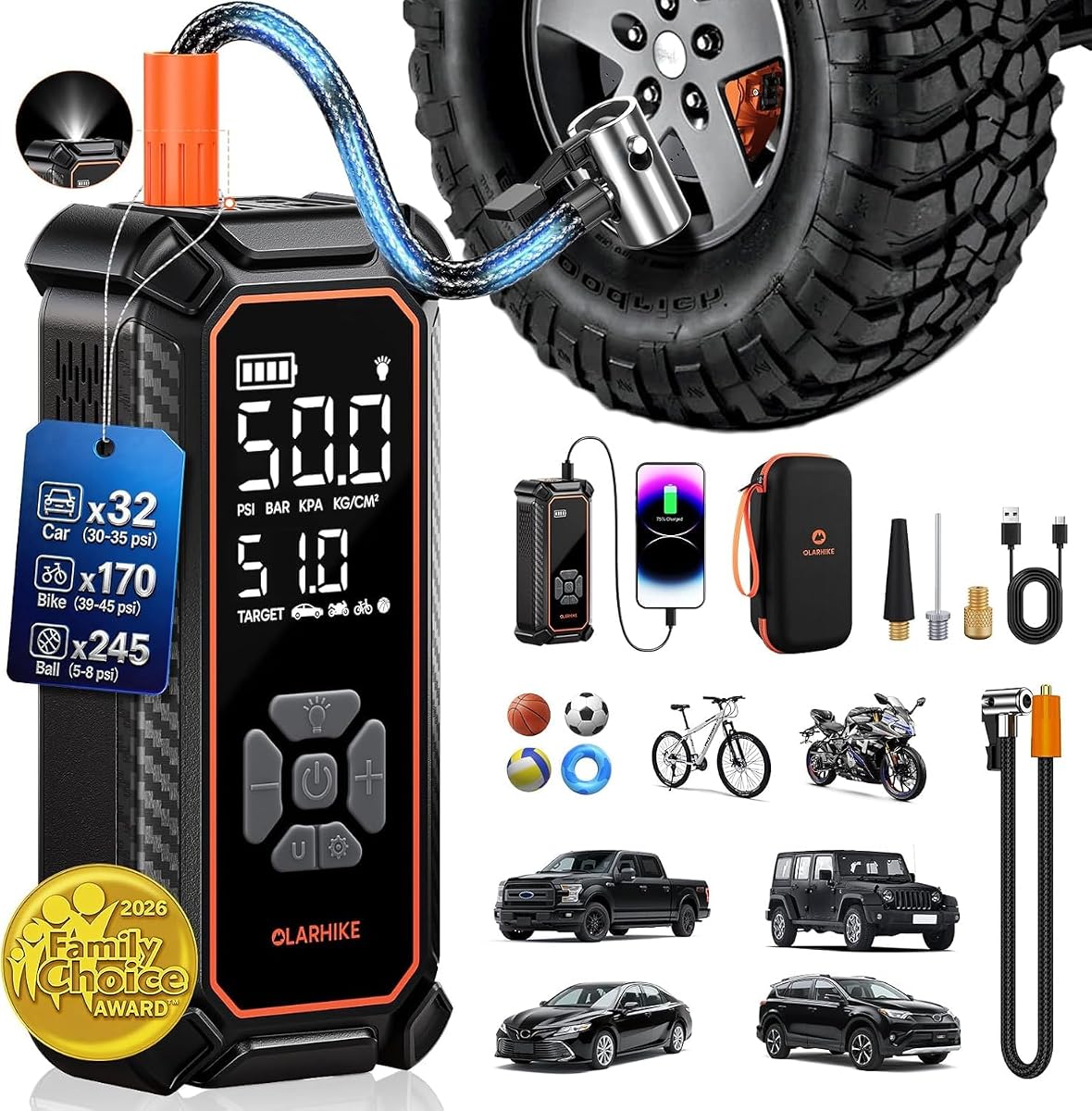 Two-Inflator Kit, 12000 mAh and 4000 mAh