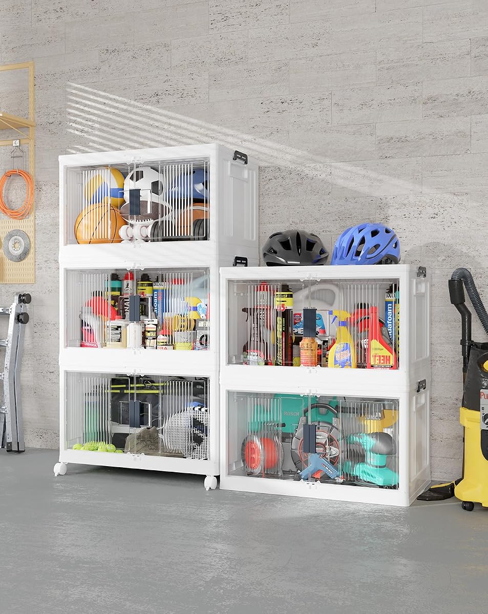 97 qt Folding Storage Bins - 5 Pack